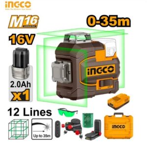 Niveau laser 3D sans fil autonivelant 16v 12Lignes INGCO