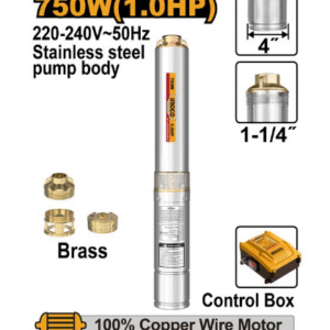 Pompe à Immergée 4" 750W/1HP+Boitier de Commande Intégrée  DWP75062