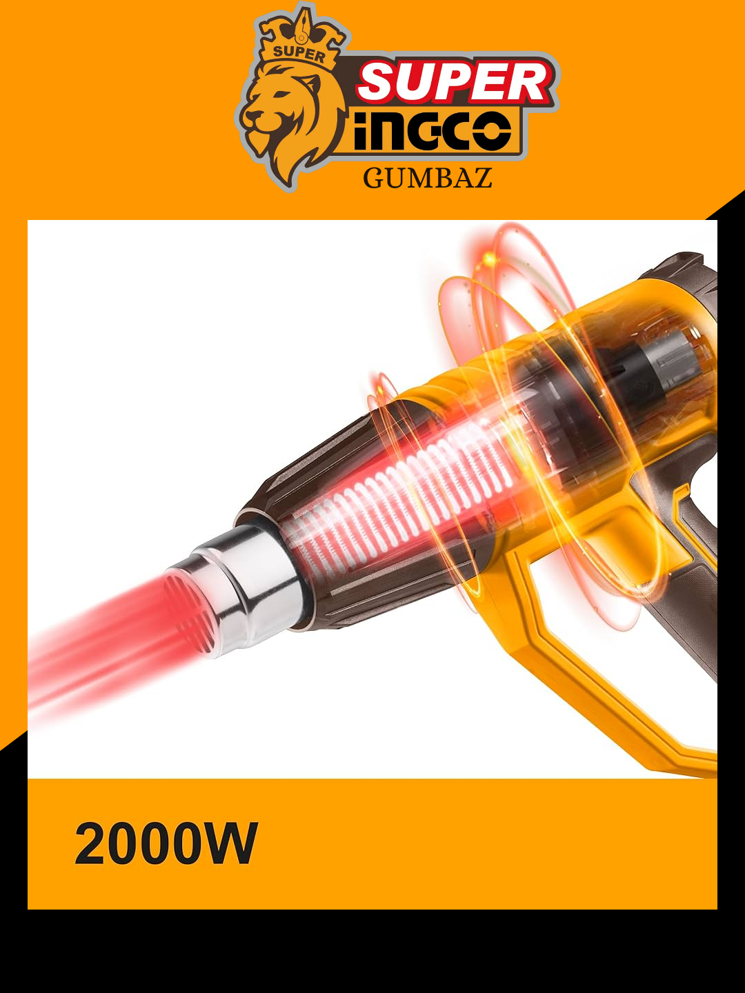 Pistolet Thermique 2000w INGCO HG2000581 – Image 8
