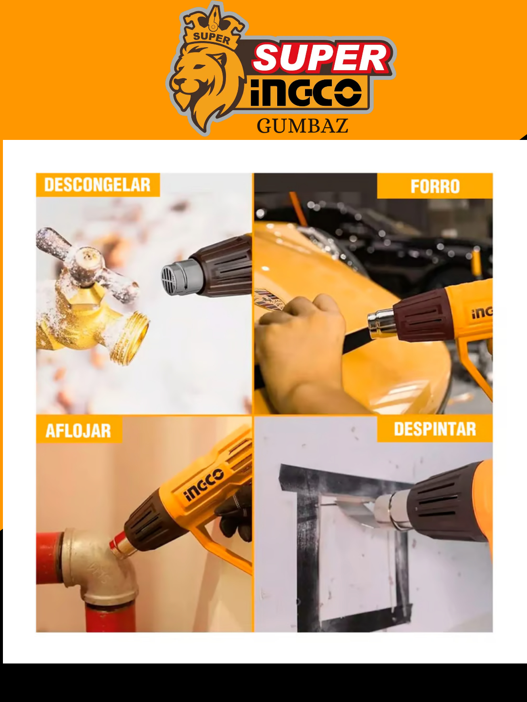 Pistolet Thermique 2000w INGCO HG2000581 – Image 6