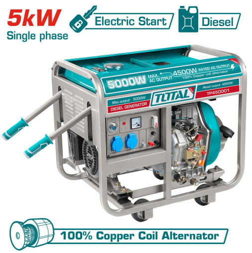 Groupe Électrogène Diesel Total 5.000W TP450001 Fiable