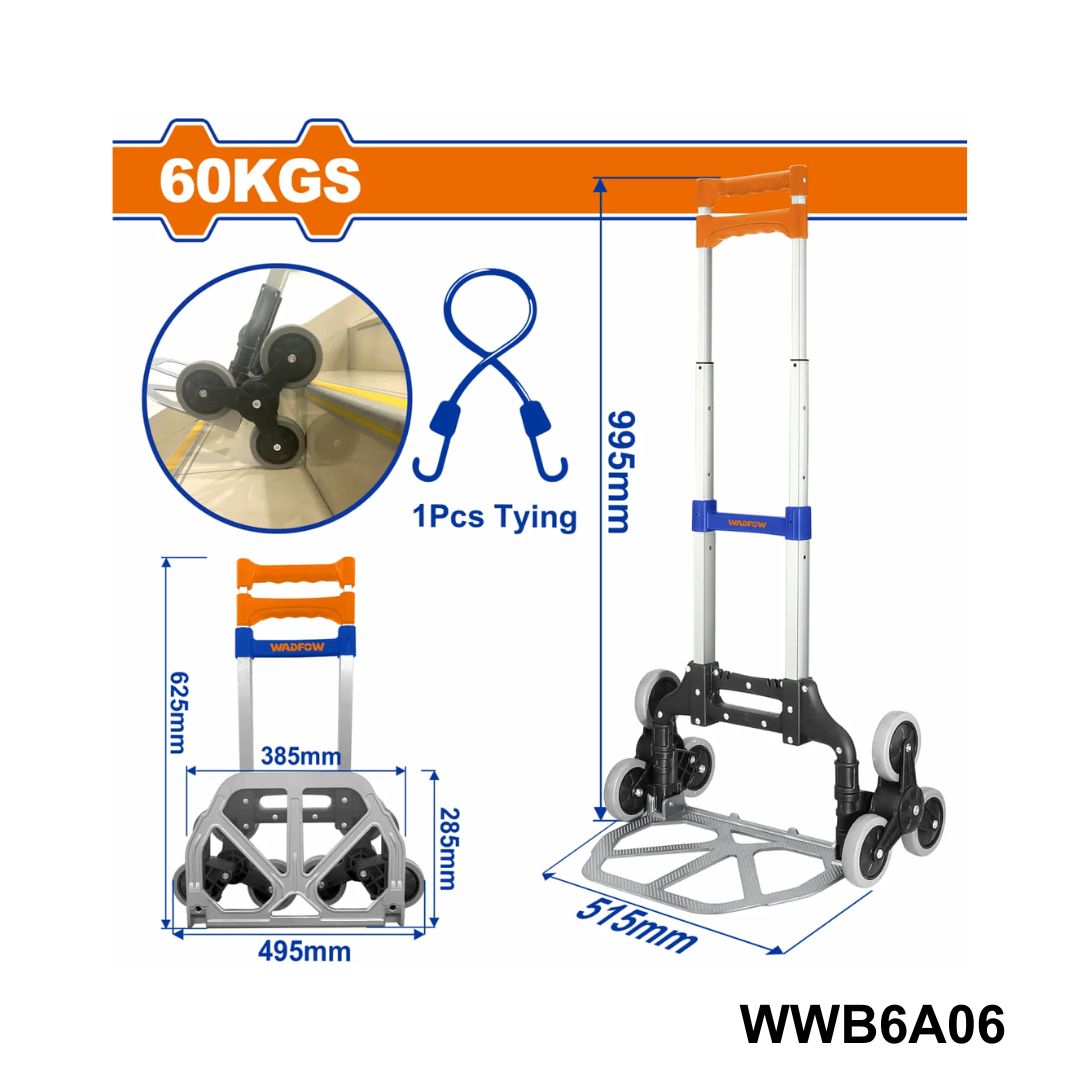 WADFOW Diable pliable 6 roues 60kg WWB6A06