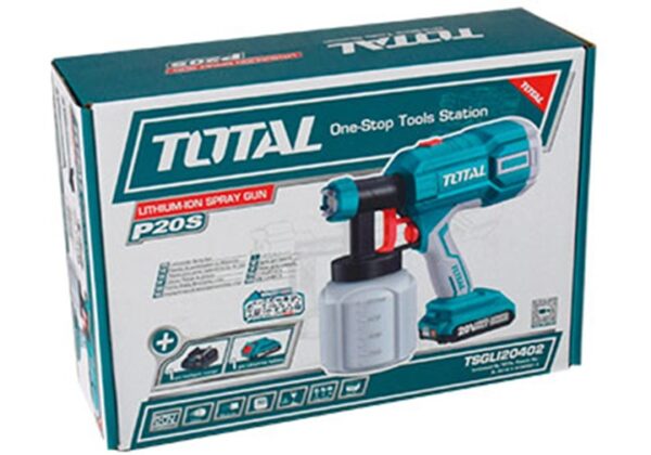 PISTOLET PEINTURE SANS FIL 20V AVEC 1 BATTERIE & 1 CHARGEUR TOTAL – Image 3