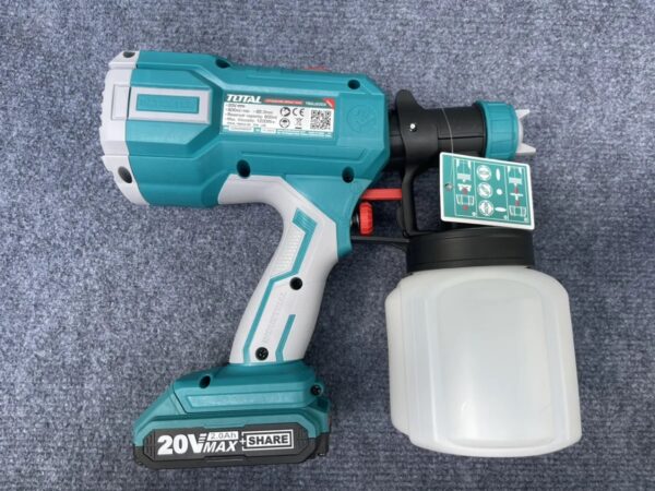 PISTOLET PEINTURE SANS FIL 20V AVEC 1 BATTERIE & 1 CHARGEUR TOTAL – Image 4