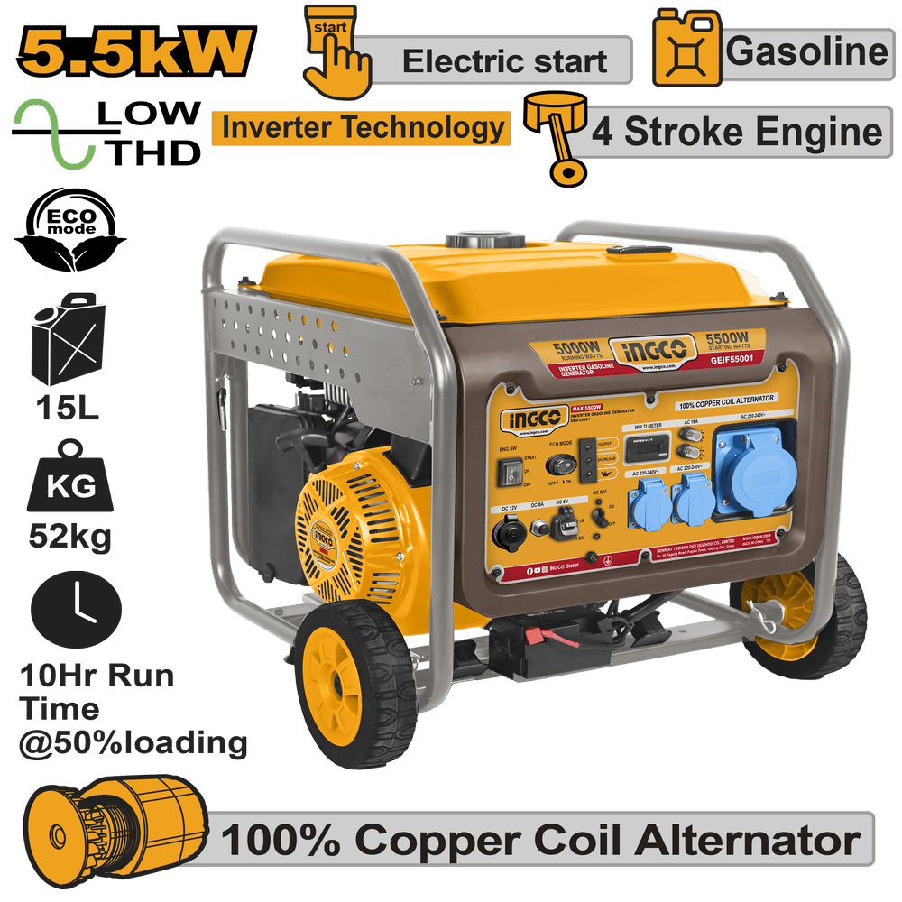 Générateur à essence à onduleur 5500W INGCO GEIF55001