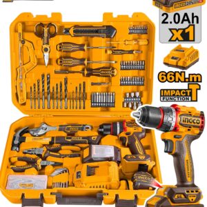 Kit de Perceuse à percussion 20 V+165 pièces HKTHP11651