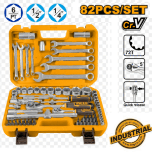Jeu de 82 clés à cliquet INGCO 1/2" et 1/4" pour usage industriel HKTS42802