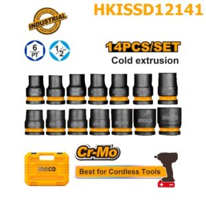 Coffret de douilles à chocs INGCO 14 pièces HKISSD12141