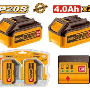 KIT DE 2 BATTERIES 20V 4AH LITHIUM-ION INGCO P20S COSLI240312