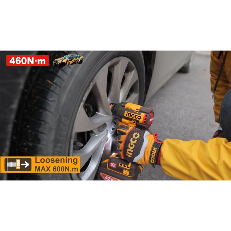 Clé À Chocs INGCO 42 V BL 460 Nm 1 X 2,0 Ah Et Étui CIWLI42461 – Image 3