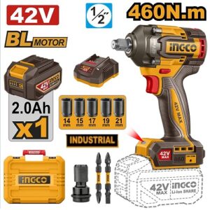 Clé À Chocs INGCO 42 V BL 460 Nm 1 X 2,0 Ah Et Étui CIWLI42461