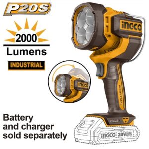 LAMPE DE TRAVAIL INGCO 20 V LI-ION 22,5 W 2 000 LUMENS CWLI2088 (UNITÉ NUE)