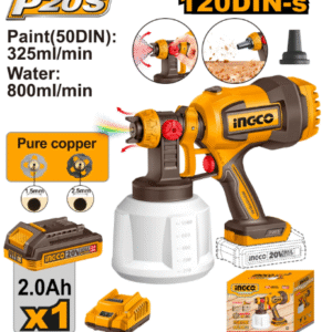Pistolet peinture sans fil 20V INGCO CSGLI20042