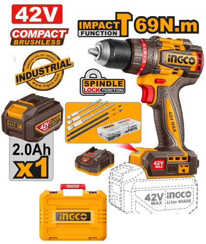 Perceuse à percussion compacte sans fil et sans balais CIDLI426981