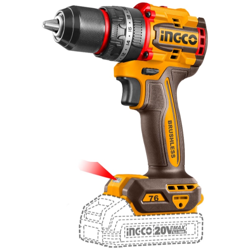 KIT 3PCS PERCEUSE À PERCUSSION 76NM + NIVELEUR LASER + ENSEMBLE DE 70 MÈTRES INGCO COSLI250511 – Image 2