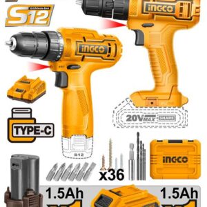 Kit combiné de perceuses sans fil INGCO perceuses au lithium 12 V et 20 V