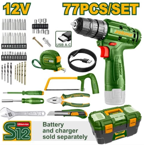 Coffret d'outils JADEVER 77 pièces JDDT1B77