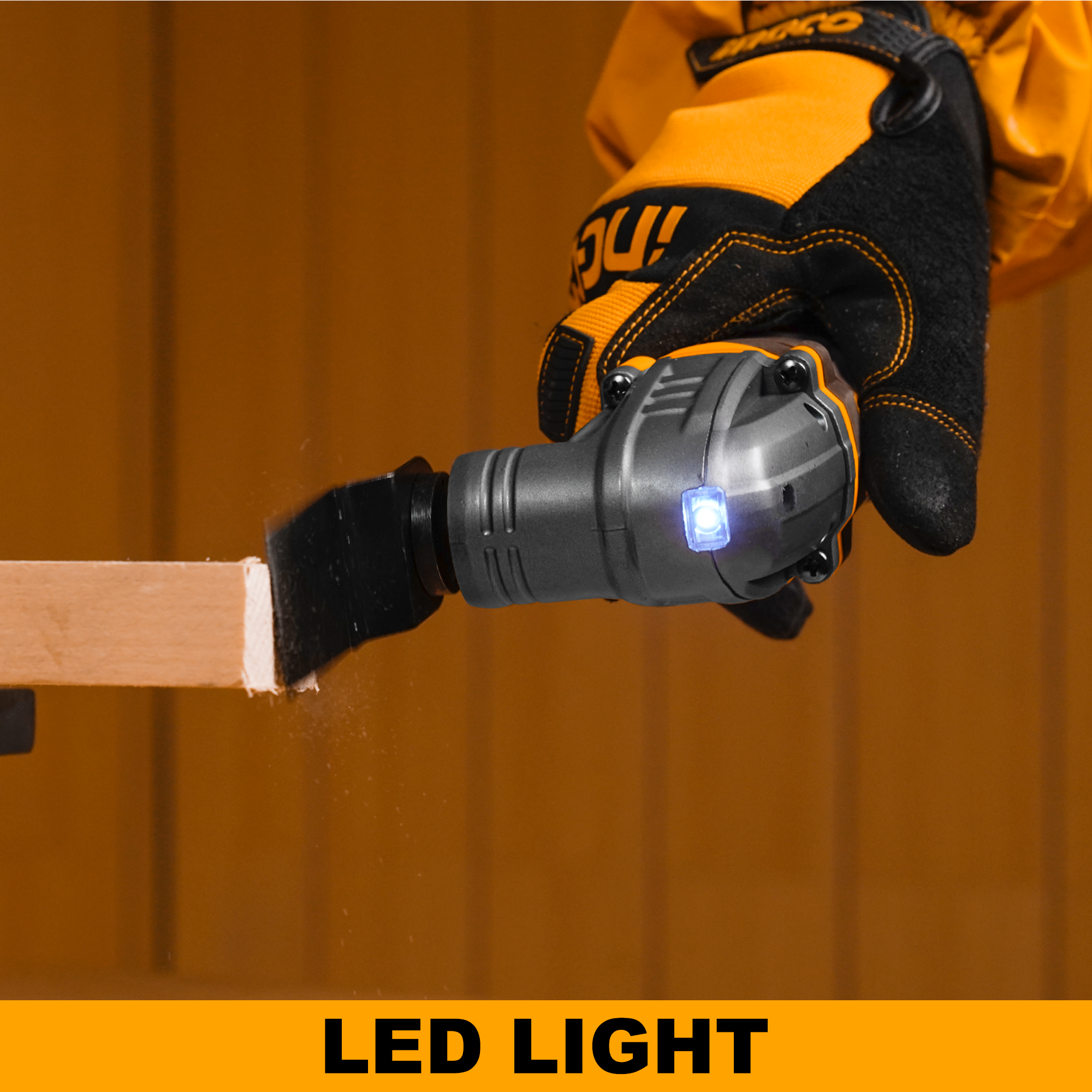 Outil multifonction sans fil INGCO, 6 vitesses, avec lames et papier abrasif, batterie et chargeur inclus CMLI20228 – Image 3