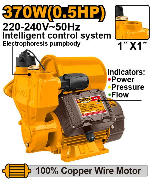 Pompe a eau surpresseur INGCO 0.5hp 370w VPZ3708