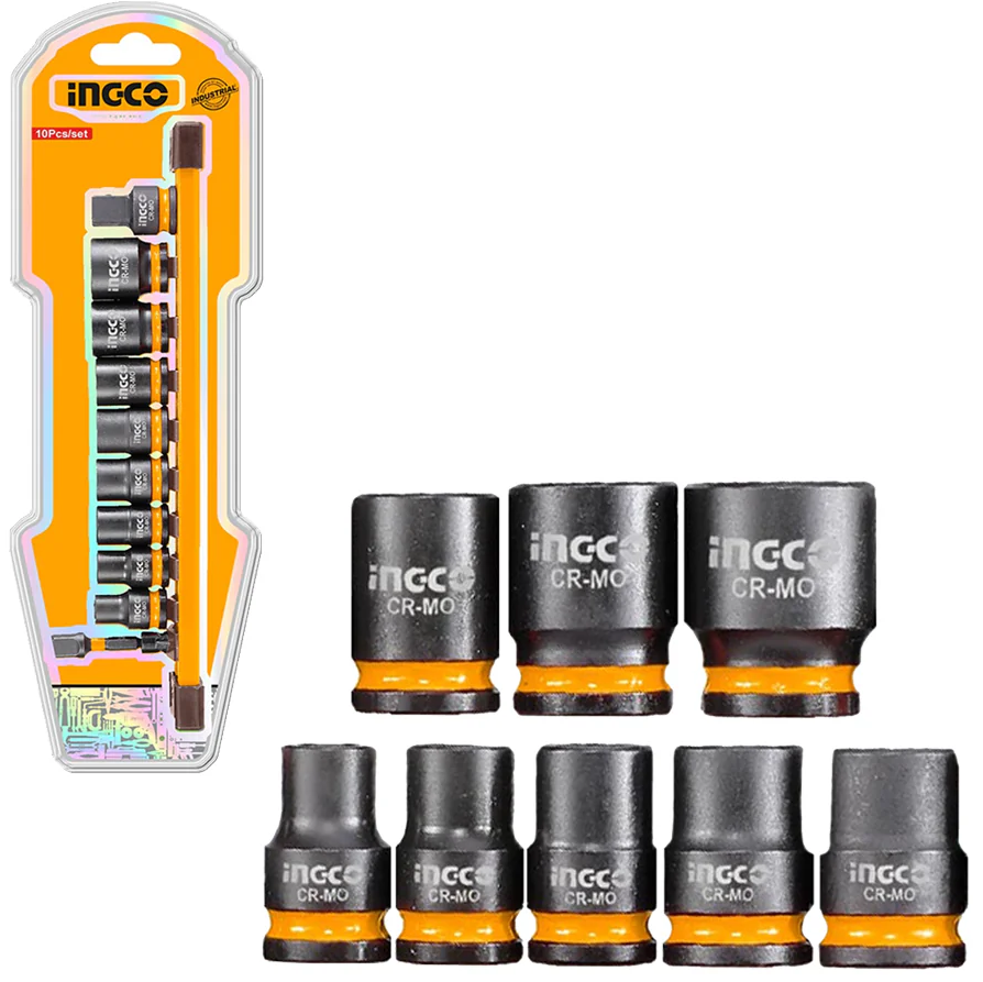 Jeu de douilles à choc diamètre 3/8", 10 pièces INGCO HKISSD38104