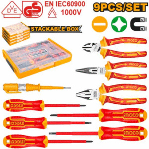 Ensemble de 9 outils à main isolés INGCO HKTV01H091