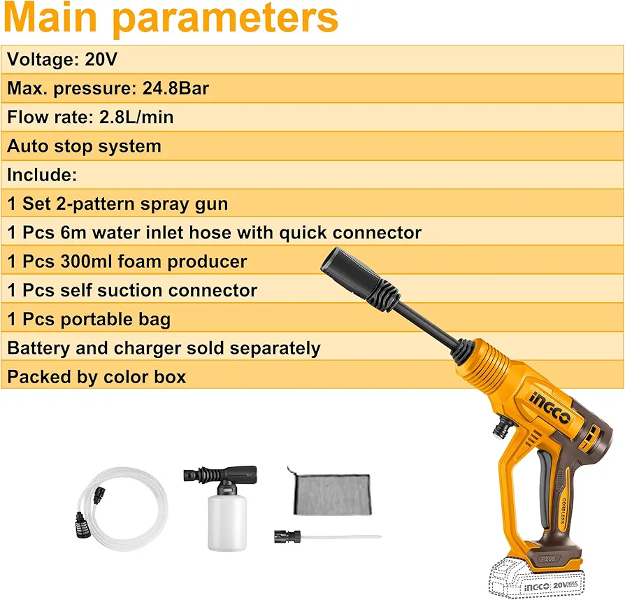 Nettoyeur haute pression sans fil 20 V CPWLI20362 – Image 3