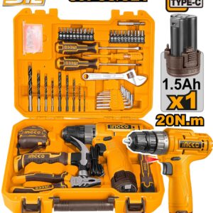 Ensemble d'outils 89pcs visseuse 12v HKTHP10891 INGCO