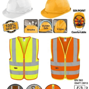 Ensemble de 4 pièces de sécurité INGCO HSH9004 : 2casques et 2gilets