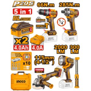 Kit combiné sans fil 5 pièces INGCO – COSLI250692