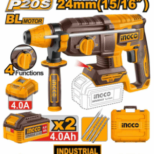 Marteau perforateur rotatif INGCO 20V avec 2 batteries 4AH/ 24 mm CRHLI202482