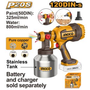 Pistolet à peinture sans fil INGCO 20V 800ml – CSGLI20041