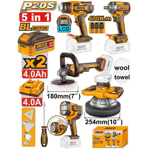 Kit Combiné 5 Pièces Sans Fil INGCO