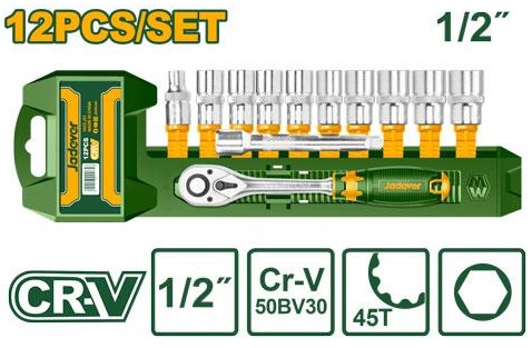 Coffret de 12 douilles 1/2" JADEVER JDST2212