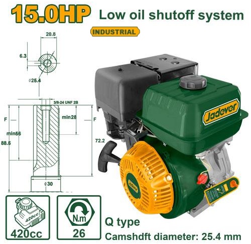 Moteur à essence 15hp JADEVER JDGNAA190Q