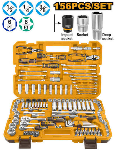 Coffret d’outils combinés Ingco 156 pièces – HKTHP21561