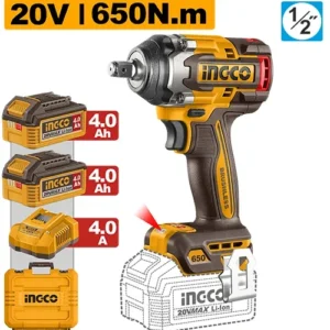 Clé à choc sans fil 20 V/2 x 4,0 Ah INDUSTRIEL 650 Nm INGCO CIWLI2065