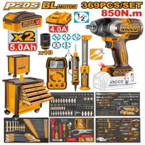 Servante de 369 outils INGCO HTCS283692 en caisson, emballage : sac, usage professionnel