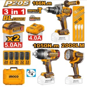 Kit combiné sans fil 3 pièces INGCO COSLI250882