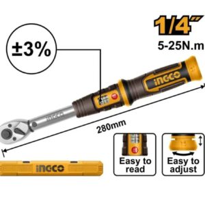 Clé dynamométrique INGCO 1/4″ HPTW14250N8