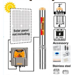 Pompe Solaire immergée 2HP moteur triphasé 1500w INGCO